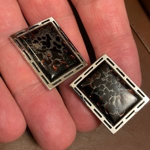 COPY - Large Vintage Silver & Dark color cufflinks